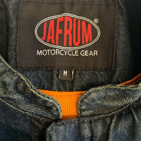 Jafrum Motorcycle Gear Men’s Denim Vest Size Med Orange Liner - Picture 3 of 5